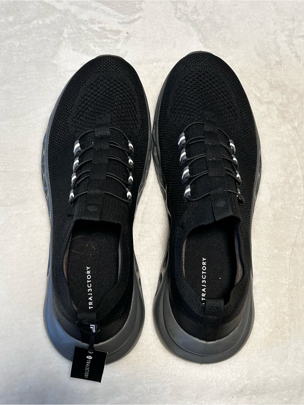 Men's Black Knit Slip-On Performance Sneakers